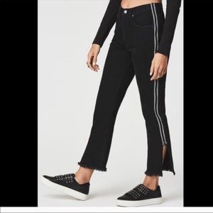 LF CARMAR black reflective zipper jeans